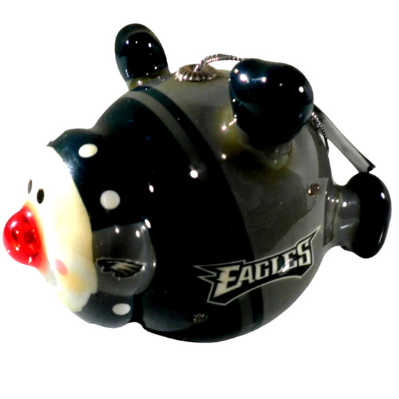 Philadelphia Eagles Snowman Ornament 4.5" x 3.5" x 3.5", Lighted, Need Batteries - Picture 1 of 6
